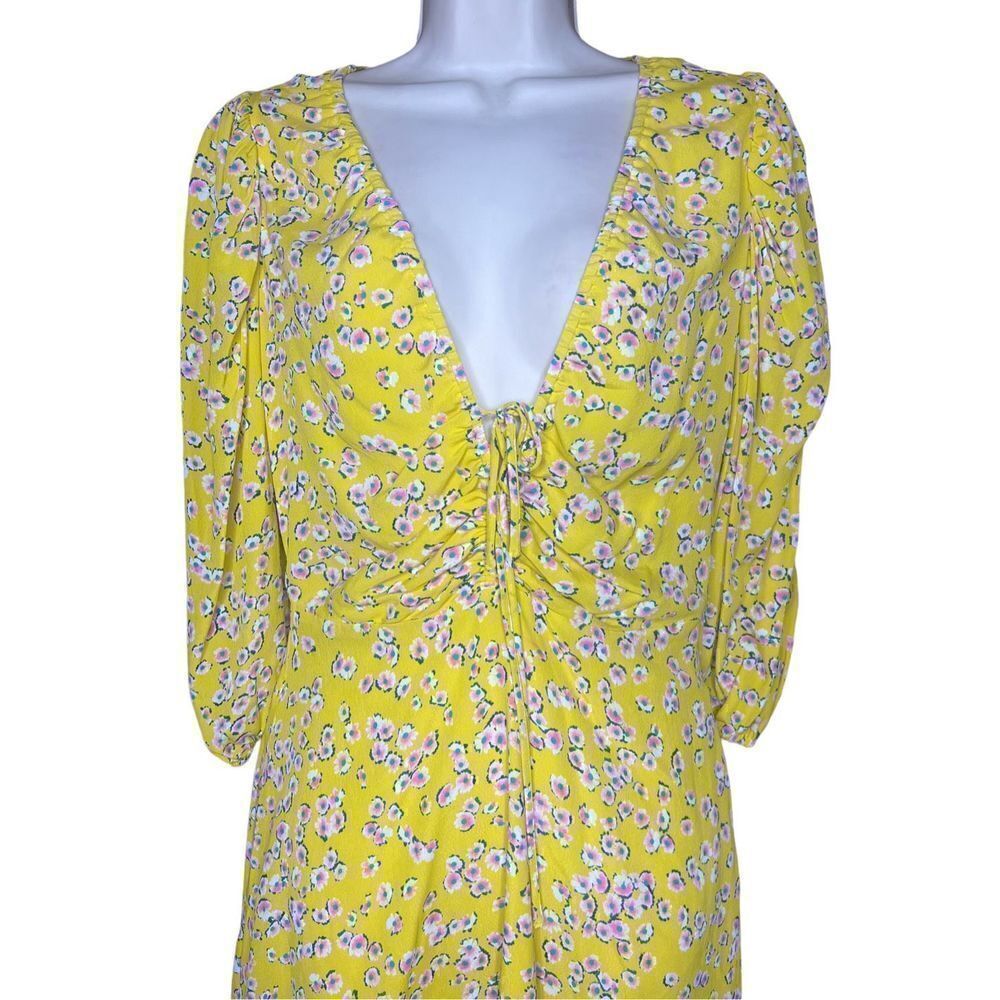 Nicholas Lydia Mini Dress In Yellow Floral NWT Size 2 - Picture 6 of 11
